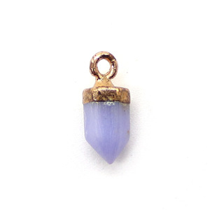 Pendentif en pierre naturelle en forme de colonne hexagonale |   Breloques en pierres précieuses assorties avec capuchon plaqué or 18 carats pour la fabrication de bijoux DIY - Product Image 6