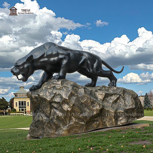 Satılık yaşam boyutu siyah bronz panter heykeli leopar heykel - Product Image 5