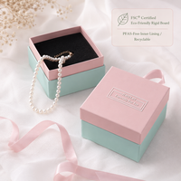Mini coffret en carton rigide avec couvercle, emballage cadeau portable de luxe recyclable pour bracelet, collier, bague personnalisée, bijoux