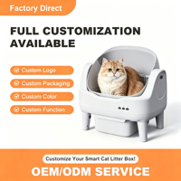 Litière pour chat automatique intelligente WiFi à commande par application, grande capacité, auto-nettoyante, en PP, ultra-silencieuse, fabrication directe OEM, personnalisable