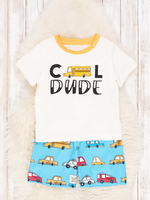 Collection Rentrée des Classes : Ensemble Décontracté Imprimé Animaux en Soie de Lait pour Bébés et Tout-Petits (Garçons et Filles) - Vente en Gros