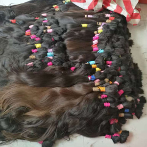 Perruques d'extensions de queues de cheval en cheveux humains à tressage brun <span class=keywords><strong>clair</strong></span> non traité à double tirage - Product Image 6