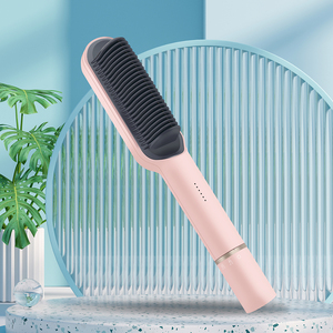 เครื่องดัดผมไฟฟ้าเซรามิกแบบ2-in-1แบบพกพาใช้ความร้อนได้อย่างรวดเร็วหวีร้อนนวดหนังศีรษะติดฉลากส่วนตัว - Product Image 4