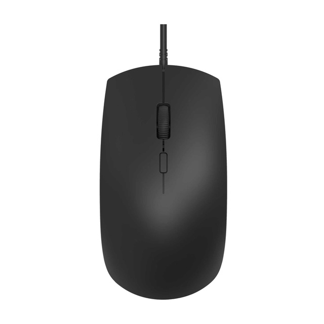 Custom Logo Black USB Wired Mouse with Precision Scroll Wheel,