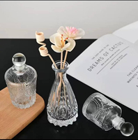 Bouteille diffuseur vide en verre transparent rechargeable, forme hexagonale, impression sérigraphique, pour désodorisant, capacité 50ml/100ml/150ml