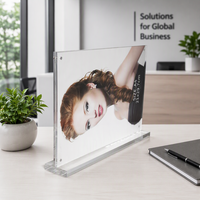 Cadre photo transparent en acrylique avec support en cristal pour certificat d'honneur, découpe personnalisée pour cadre en acrylique