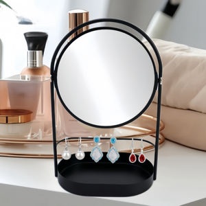 <span class=keywords><strong>Espejo</strong></span> Cosmético Redondo de Doble Cara con Base de Almacenamiento para <span class=keywords><strong>Joyas</strong></span> Personalizada, Ideal para Regalo a Madres y Esposas - Product Image 1