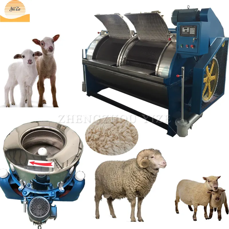 alpaca raw wool goat washing dewatering drying machine laundry sheep fiber washer dryer small camel cleaning scouring machine