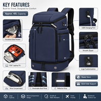Mochila para Portátil de Gran Capacidad al por Mayor con Compartimento para Zapatos, Separación en Seco y Húmedo, Bolsa de Viaje Deportiva Impermeable para Hombres y Mujeres