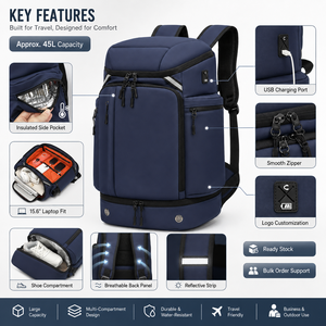 Wholesale Large Capacity Laptop Backpack with Shoe Compartment Dry Wet Separation Waterproof Sports Travel <strong>Bag</strong> for <strong>Men</strong> Women - Product Image 4