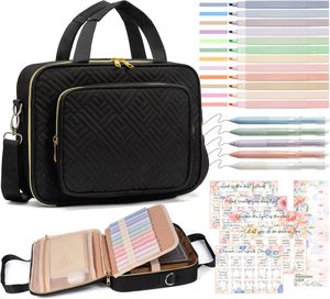 Muestra Gratuita de Fábrica, Kit de Diario con Cubierta de Biblia de Cuero para Mujer, con Estuche para Transportar el Libro, para Suministros de Estudio Bíblico - Product Image 2