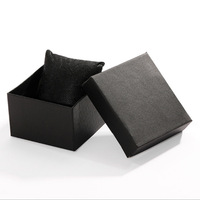 Boîte cadeau carrée en papier pour montre avec couvercle, couleurs noir et rose, sac coussin pour montres, bracelets, bijoux, emballage/présentation