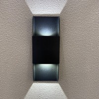 Lampe murale extérieure LED étanche en polycarbonate avec diffuseur, en aluminium moulé sous pression, IP65, 10W, pour hôtels et villas