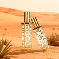 Huile de parfum de luxe Atar Glass du Moyen-Orient, 8 ml, 10 ml, 15 ml, 16 ml, 30 ml. Flacon de parfum arabe doré avec boîte d'emballage