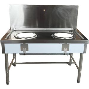 VICTORY KITCHEN - Estufa de Gas Comercial de 2 Quemadores, Acero Inoxidable Plateado, Encendido Piezoeléctrico de Cerámica, Instalación en Mesa, para Hoteles - Product Image 1