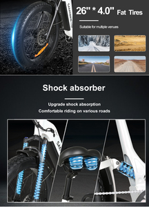 Free shipping EU Stock 4.0 Fat Tire <b>Ebike</b> High carbon steel Electric Mountain Bike - Product Image 5