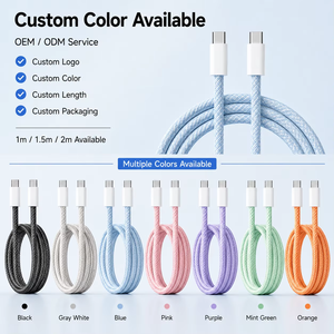 Cavo <span class=keywords><strong>USB</strong></span> <span class=keywords><strong>C</strong></span> a <span class=keywords><strong>USB</strong></span> <span class=keywords><strong>C</strong></span> in Nylon Intrecciato con Logo Personalizzato, Ricarica Rapida PD3.0 65W, Vendita all'Ingrosso per Telefoni Cellulari - Product Image 6
