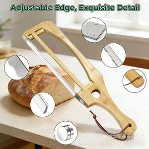 Cuchillo de pan serrado de madera ajustable para hornear baguettes, pasteles, tostadas y uso en cocinas caseras - Product Image 2
