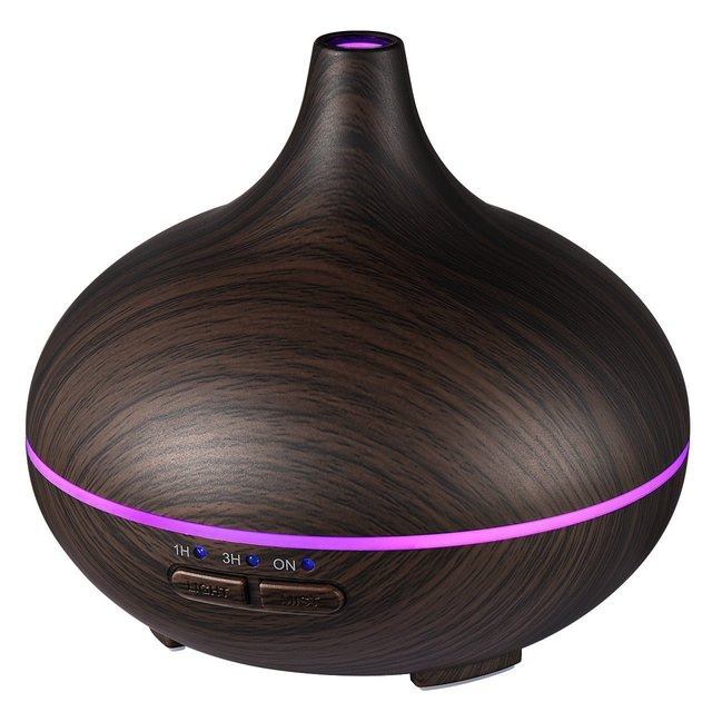 2026 Ultrasonic 7-Color Wood Grain Design Household Air Humidifier & Diffuser 150ml Capacity Essential Oil Aroma Diffuser