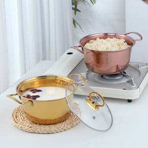 Juego <span class=keywords><strong>de</strong></span> ollas <span class=keywords><strong>de</strong></span> acero inoxidable al por mayor con tapas <span class=keywords><strong>de</strong></span> vidrio, apto para cocinas <span class=keywords><strong>de</strong></span> gas e inducción, olla para sopa para cocinar en casa - Product Image 5