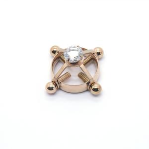 BDSM sin perforación Metal diamante venta al por mayor redondo Acero inoxidable pezón abrazaderas juguetes sexuales ajustable pezón abrazadera - Product Image 4