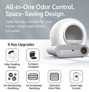 Bac à litière intelligent pour chats de 65 L, logo personnalisé acceptable, surveillance à distance par application, contrôle des odeurs scellé - Product Image 2