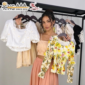 KungFu KingAAA Vente en gros Blouse en coton originale pour femme, style mode, haut <span class=keywords><strong>tube</strong></span> épaules dénudées, haut basique, vêtements d'occasion pour usage quotidien à la maison - Product Image 1