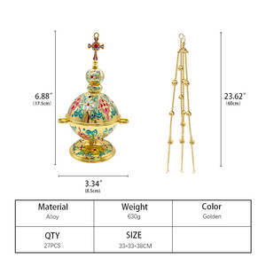 Pembakar Dupa Kristen yang Laris Manis, Pembakar Dupa Ortodoks Bizantium Yunani, Pembakar Dupa Gereja Multiwarna - Product Image 2