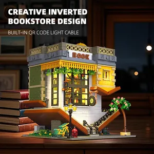 Jie Star 89130 2025 Nueva Ciudad librería invertida biblioteca paisaje urbano creativo modelo grande con ladrillos Led Juguetes Juegos de bloques de construcción - Product Image 5