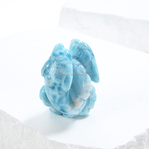 Scultura di Delfino in Larimar Naturale, Pietre Intagliate di <span class=keywords><strong>Alta</strong></span> Qualità in Larimar Blu, Grande Decorazione a Forma di Delfino in Larimar - Product Image 4