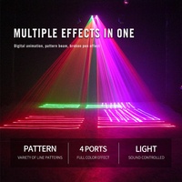 Projecteur de lumière laser 4 yeux RGB + jaune pour DJ Disco Night Club Blue Laser Emission