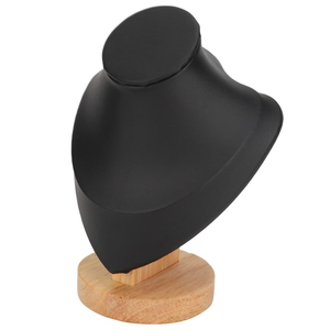 Juego de 3 Soportes Modernos de Lujo para Collares de Madera con Base de Terciopelo Imitación Piel en Forma de Elefante para Exhibición de Joyería - Product Image 3
