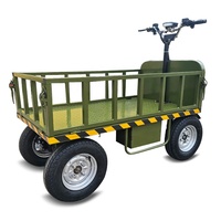 Chariot de Transfert de Cargaison Électrique à Plateau à Quatre Roues et Freins à Disque, Batterie Personnalisable, Conception Métallique OEM
