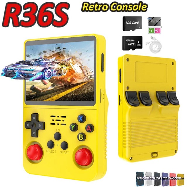 R36S Pocket Game Player Mini Handheld Console 3.5 Inch Video Game Wi-Fi Quad Core Processor 64G/128G TF Card Linux System for
