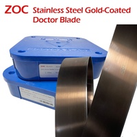 ZOC Acero inoxidable No Rust Gold-Coated Doctor Blade para máquina de impresión offset flexográfica de huecograbado
