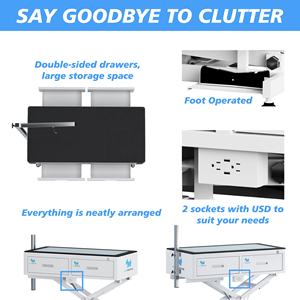 Tavolo da Toelettatura Elettrico Sostenibile a LED con Altezza Regolabile per Cani di Grossa Taglia e Gatti di Piccola Taglia in Ferro con Alimentatore Incluso - Product Image 3