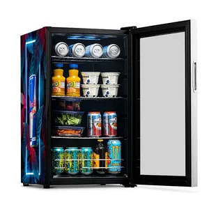 カスタマイズされたロゴレッドブルドリンク冷蔵庫エネルギードリンクガラスドアディスプレイミニバー冷蔵庫