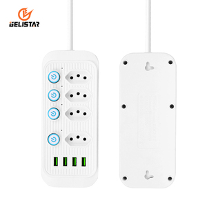 Multiprise électrique brésilienne avec 4 <span class=keywords><strong>prises</strong></span> et 4 ports USB, protection contre les surcharges - Product Image 2