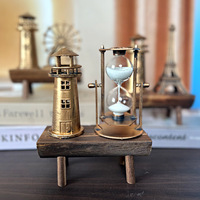 Rétro grande roue sable sablier ornements créatif étudiant cadeau décoration de la maison artisanat Design moderne bois matériel