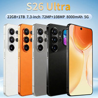 Smartphone Android 16 S26 Ultra, écran HD 7,3 pouces, appareil photo 108MP, batterie 8000mAh, double SIM, navigation GPS, adapté à une utilisation en extérieur