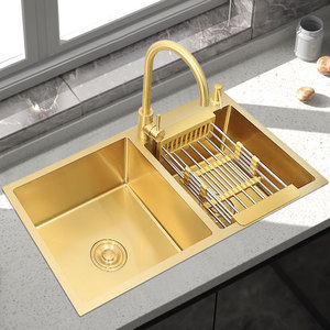 Lavello da Cucina a Doppia Vasca in Acciaio Inossidabile 304 Rinforzato, Grado Commerciale da Incasso, Vendita all'Ingrosso per Progetti - Product Image 2