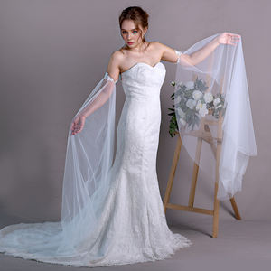 ชุดราตรียาวประดับลูกไม้ไนลอนชั้นเดียว YouLaPan พร้อมผ้าคลุมไหล่ถอดได้สำหรับงานพิธีการของผู้หญิง รุ่น <span class=keywords><strong>VM32</strong></span> - Product Image 3