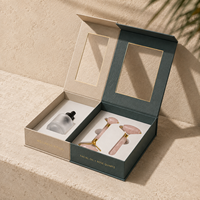 Coffret cadeau d'huiles essentielles pour massage de spa d'hôtel personnalisé, emballage avec fenêtre à rabat magnétique Lionwrapack
