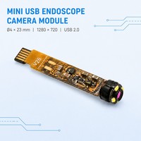 Caméra d'inspection 1MP CMOS 1280x720 15-30fps USB2.0 MJPEG 90 FOV, module endoscope 4mm x 23mm, câble de 2m, Windows/Android/Linux