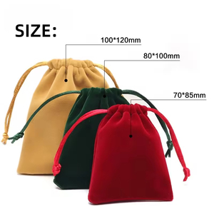 Custom Logo Luxury Velvet <b>Drawstring</b> Gift Bags Reusable Perfume Sachet for Jewelry Watches Bulk Wedding Favors Customizable Your - Product Image 2