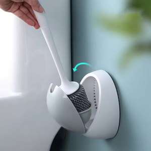 Brosse de nettoyage WC à ouverture et fermeture automatiques, brosse WC en silicone et support mural drainable, brosse WC en TPR - Product Image 3