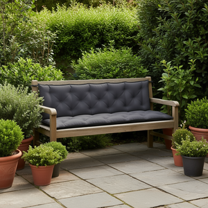 เบาะรองนั่งสำหรับสวนกลางแจ้ง สีแอนทราไซต์ รูปทรงสี่เหลี่ยมผืนผ้า แบบเย็บติดกัน กันน้ำ ถอดซักได้ ผลิตจากโพลีเอสเตอร์ 100% ใช้ได้ทุกฤดู - Product Image 2