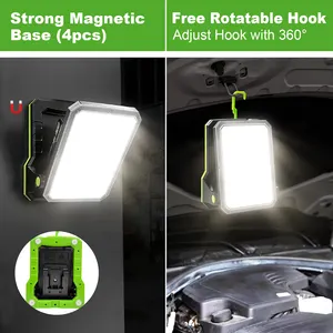 30W 3000LM Inalámbrico Led Emergencia 3 Modos Reparación de automóviles Trabajo Portátil Recargable Luces de trabajo con soporte