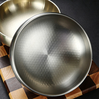 Bol à ramen coréen grande taille à double paroi 19-21-23cm, bol à riz et soupe en acier inoxydable doré/argenté pour la maison, le barbecue et les restaurants