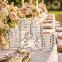 Verre à vin StarLuckINT à mécanisme cristallin, motif épi de blé, verres à pied sphérique, gobelet à eau pour banquets et mariages